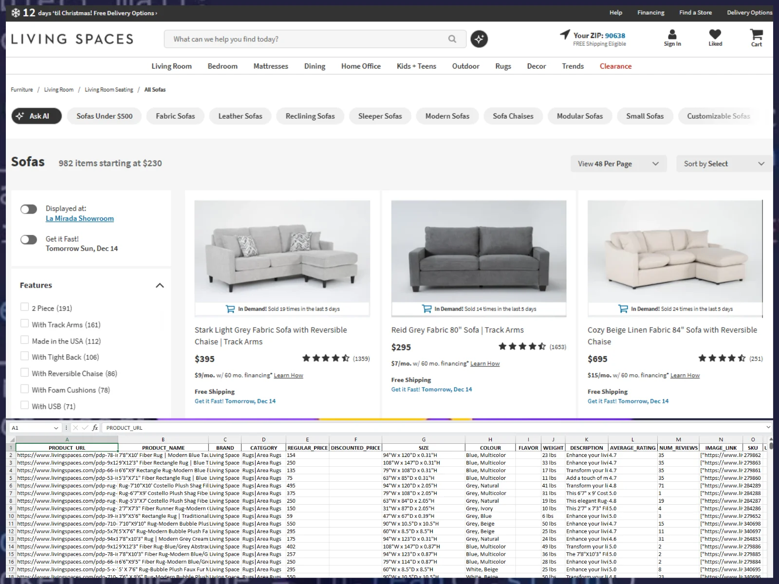 LivingSpaces Product Data Scraper screenshot 1