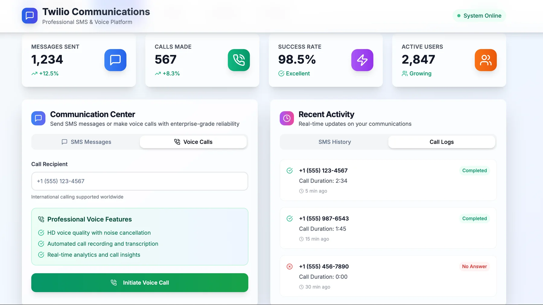 WaveLine | Chat & Call Platform | Admin Logs & Cost Analytics screenshot 4